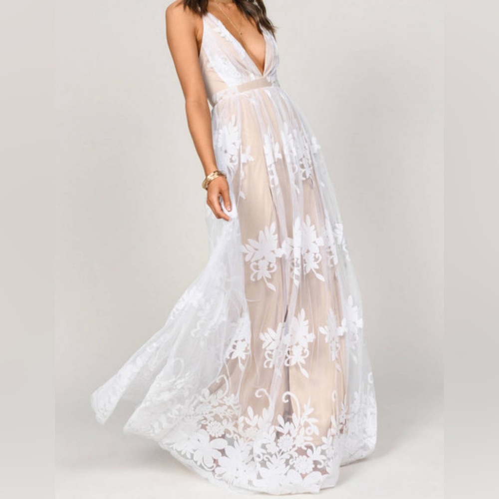 Antonia Maxi Dress - White - Medium